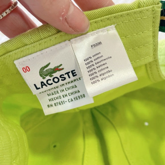Lacoste Classic Cotton Baseball Cap – Lime Green – NWOT - Picture 4 of 6